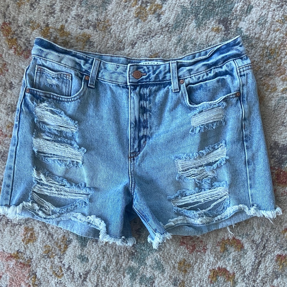 Celebrity Pink Distressed High Waisted Jean Shorts